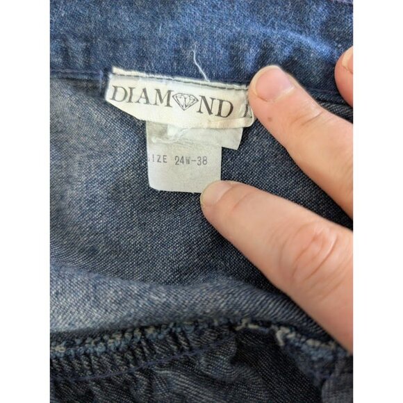 Vintage 90s Diamond L western Skirt Size 24 Denim Prairie Cowgirl Boho Flowy USA - Picture 4 of 5